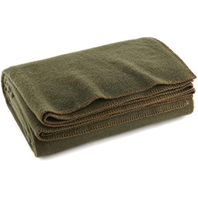 Оптовое мягкое 80% шерстяное одеяло военного назначения Army Green